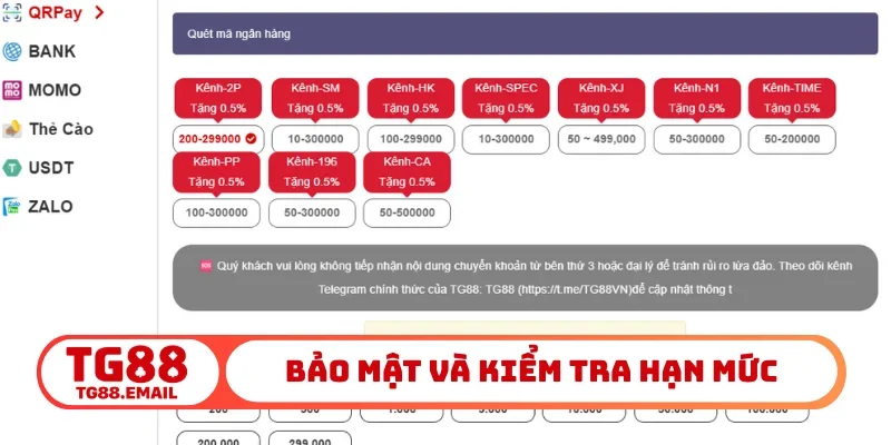 Bảo mật và kiểm tra hạn mức