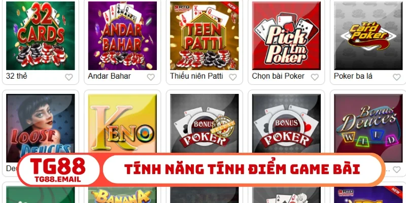 Tính năng tính điểm game bài